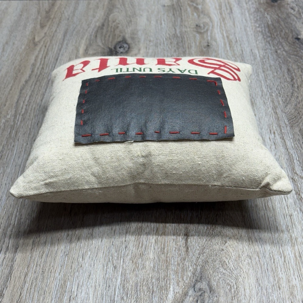 Pier 1 Imports Christmas Throw Pillow Advent Countdown Chalkboard NWOT 11" - Picture 12 of 15